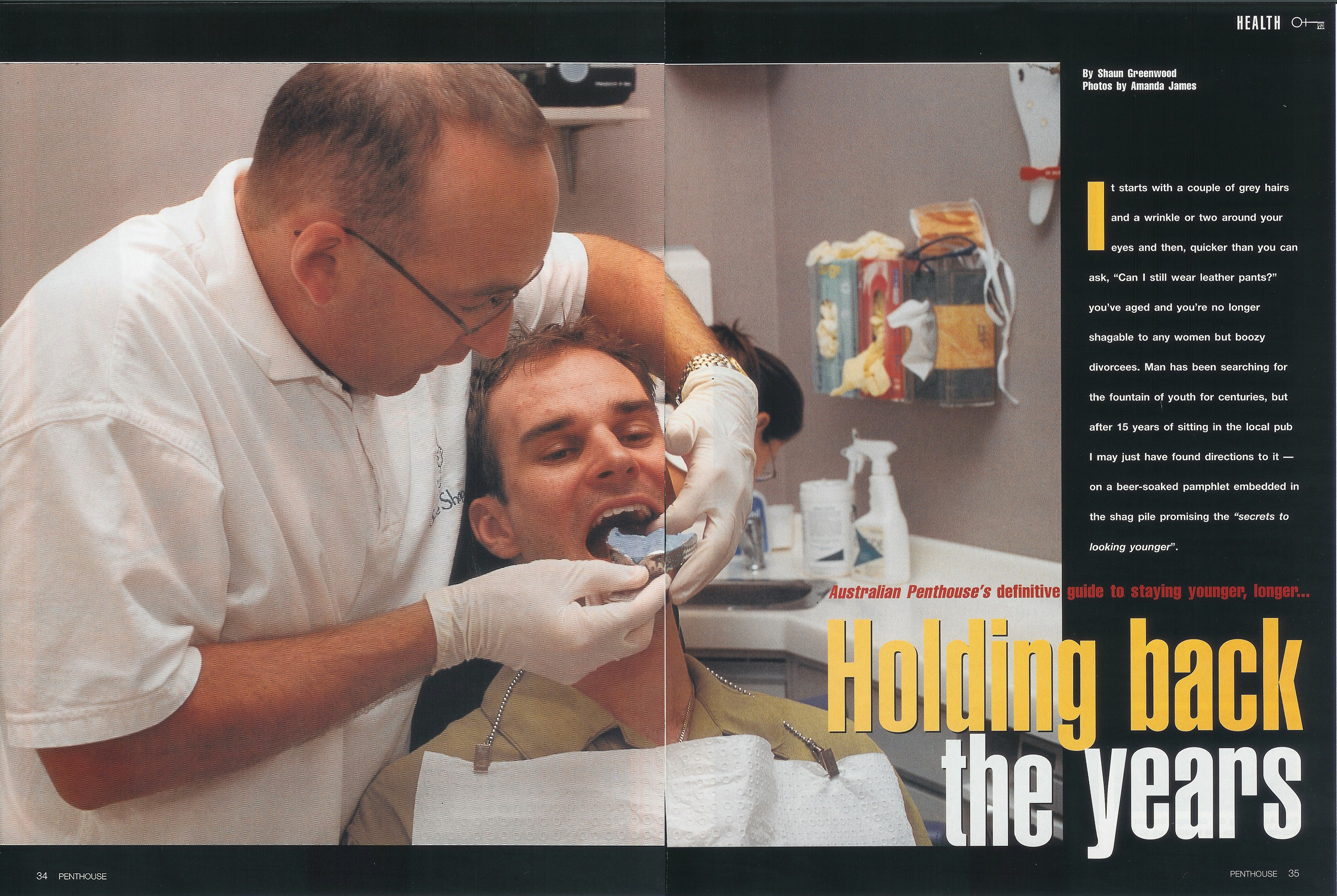 Patient receiving a dental mold from a dentist in a clinical setting.